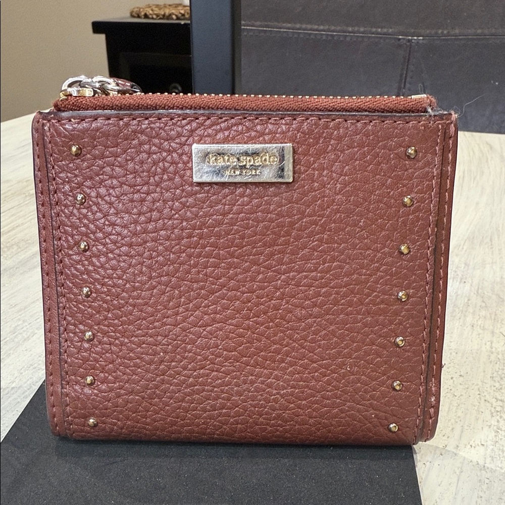 Vintage Kate Spade Tan Pebbled Leather Wallet